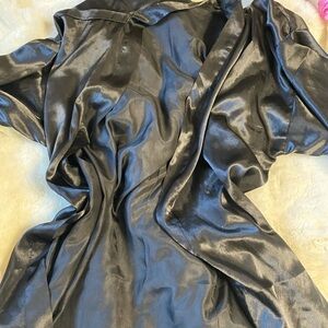 Lingerie Black Satin Robe